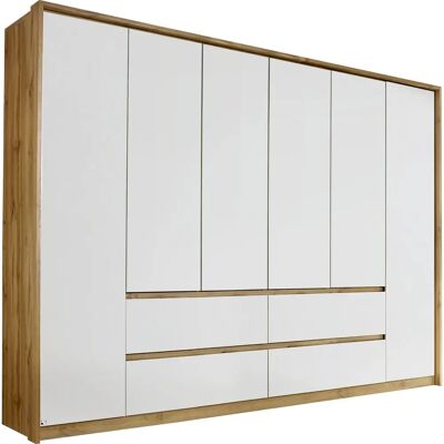Rauch Mainz Kleiderschrank - 6-türig, Weiß/Eiche Artisan - Ohne Beleuchtung Rauch Mainz Kleiderschrank - 6-türig, Weiß/Eiche Artisan - Ohne Beleuchtung