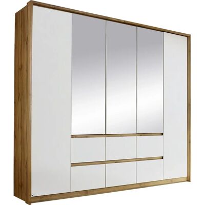 Rauch Mainz Kleiderschrank - 5 Türen, Weiß (Eiche Artisan, Alpinweiß) - Schrank Rauch Mainz Kleiderschrank - 5 Türen, Weiß (Eiche Artisan, Alpinweiß) - Schrank