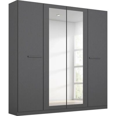 Rauch Modi Kleiderschrank - 4-türig, Spiegel, Variablen Einlegeböden Rauch Modi Kleiderschrank - 4-türig, Spiegel, Variablen Einlegeböden