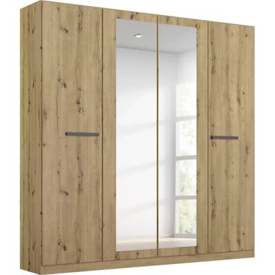 Rauch Modi Kleiderschrank mit Spiegel, Braun Eiche Artisan - Schrank Rauch Modi Kleiderschrank mit Spiegel, Braun Eiche Artisan - Schrank