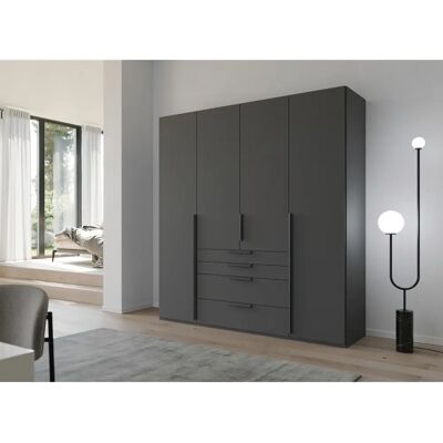 RAUCH Purisma Kleiderschrank - 4-türig, Grau, 201x223x60cm RAUCH Purisma Kleiderschrank - 4-türig, Grau, 201x223x60cm