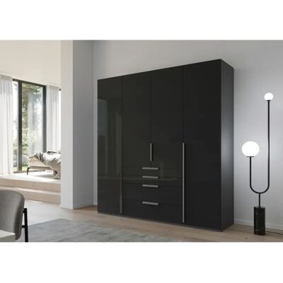 RAUCH Purisma Kleiderschrank - Graphit Glas Basalt, 4 Türen, 201x223x60cm RAUCH Purisma Kleiderschrank - Graphit Glas Basalt, 4 Türen, 201x223x60cm