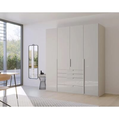 RAUCH Purisma Kleiderschrank - 4-türig, 201cm x 223cm, Glas seidengrau RAUCH Purisma Kleiderschrank - 4-türig, 201cm x 223cm, Glas seidengrau