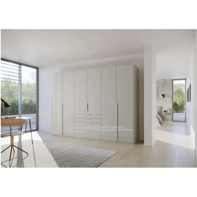 Rauch Purisma Kleiderschrank - Seidengrau/Glas - 6-türig, 301cm Rauch Purisma Kleiderschrank - Seidengrau/Glas - 6-türig, 301cm