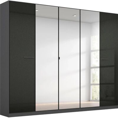 RAUCH Oteli Kleiderschrank - Hochglanz Grau, Spiegel, 226cm - Kleiderschrank RAUCH Oteli Kleiderschrank - Hochglanz Grau, Spiegel, 226cm - Kleiderschrank