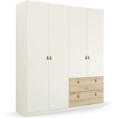 Rauch Homey by Quadra Spin Kleiderschrank - Langlebig, 4-türig, Weiß Rauch Homey by Quadra Spin Kleiderschrank - Langlebig, 4-türig, Weiß
