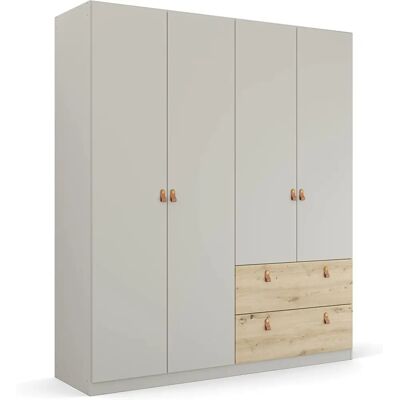 Rauch Homey by Quadra Spin Kleiderschrank - 4-Türen, 210cm Hoch, Seidengrau Rauch Homey by Quadra Spin Kleiderschrank - 4-Türen, 210cm Hoch, Seidengrau