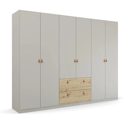 Rauch Homey by Quadra Spin Kleiderschrank - Seidengrau, Eiche Artisan - 6 Türen Rauch Homey by Quadra Spin Kleiderschrank - Seidengrau, Eiche Artisan - 6 Türen