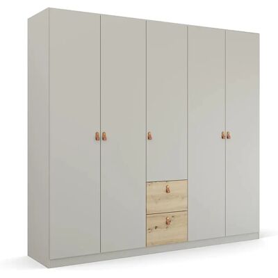 RAUCH Homey by Quadra Spin Kleiderschrank - Seidengrau, Eiche Artisan, 226x210x54 cm RAUCH Homey by Quadra Spin Kleiderschrank - Seidengrau, Eiche Artisan, 226x210x54 cm