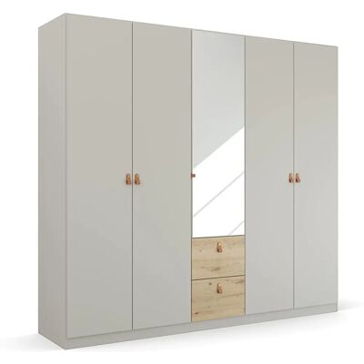 Rauch Homey by Quadra Spin Kleiderschrank - 5 Türen, Seidengrau, Eiche Artisan - Kleiderschrank Rauch Homey by Quadra Spin Kleiderschrank - 5 Türen, Seidengrau, Eiche Artisan - Kleiderschrank