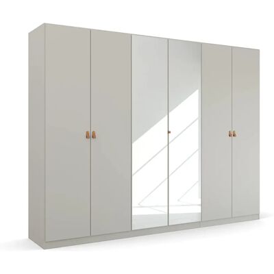 Rauch Homey by Quadra Spin Kleiderschrank - Seidengrau, 6 Türen, Spiegeltüren Rauch Homey by Quadra Spin Kleiderschrank - Seidengrau, 6 Türen, Spiegeltüren
