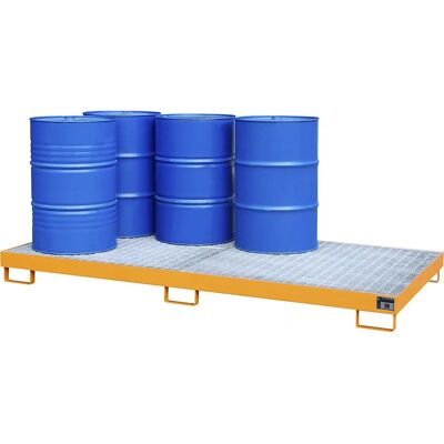 Eurokraft pro Bac de Récupération en Acier - 240L, 8 Fûts, Orange RAL 2000 - Publicité Eurokraft pro Bac de Récupération en Acier - 240L, 8 Fûts, Orange RAL 2000 - Publicité