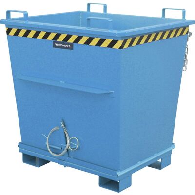 Eurokraft pro Kegelförmiger Lagerbehälter - Stahl, 1m³, Blau RAL 5012 Eurokraft pro Kegelförmiger Lagerbehälter - Stahl, 1m³, Blau RAL 5012