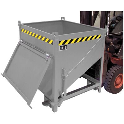 Conteneur silo Eurokraft pro - 0,75m³, Volet frontal, Bleu clair Conteneur silo Eurokraft pro - 0,75m³, Volet frontal, Bleu clair