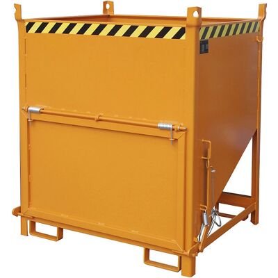 Eurokraft pro Silos in Acciaio, 1m³, Porta Frontale, Giallo-Arancio - Contenitore Silos Eurokraft pro Silos in Acciaio, 1m³, Porta Frontale, Giallo-Arancio - Contenitore Silos