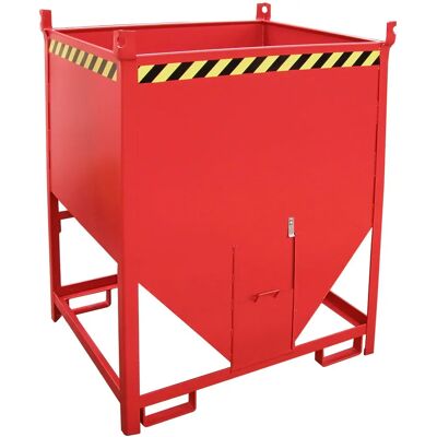Eurokraft Stahl-Silo-Container - 1m³, Rot RAL 3000, Mit Schiebedach Eurokraft Stahl-Silo-Container - 1m³, Rot RAL 3000, Mit Schiebedach