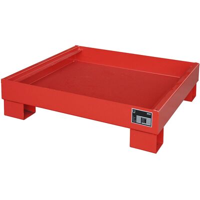 eurokraft pro Plateforme de récupération en acier pour fûts de 60L - Rouge RAL 3000, 800x900x220mm eurokraft pro Plateforme de récupération en acier pour fûts de 60L - Rouge RAL 3000, 800x900x220mm