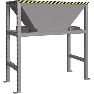 Eurokraft pro Trémie de remplissage - 980x1980x2050mm, avec support mobile, gris RAL 7005 - Silos industriels Eurokraft pro Trémie de remplissage - 980x1980x2050mm, avec support mobile, gris RAL 7005 - Silos industriels