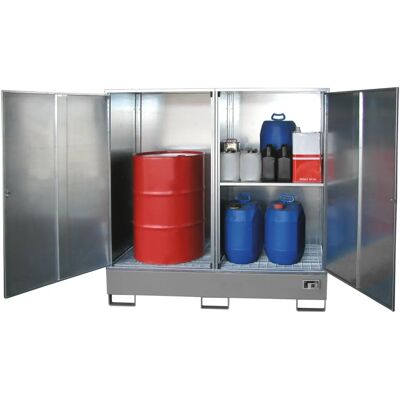 Bauer Gefahrstoff-Schrank GS-2 - Abschließbar, für 2x200l Fässer, Mausgrau Bauer Gefahrstoff-Schrank GS-2 - Abschließbar, für 2x200l Fässer, Mausgrau