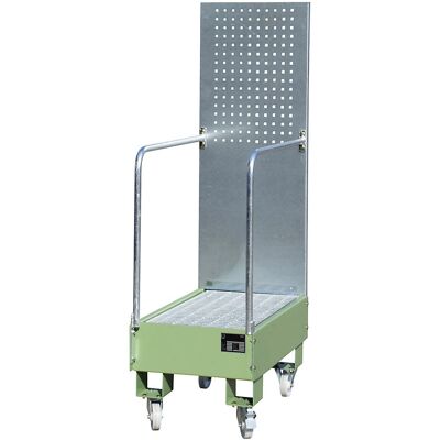 EUROKRAFTpro Réservoir en acier perforé mobile - 2x60L - Vert réséda - Conteneur de stockage EUROKRAFTpro Réservoir en acier perforé mobile - 2x60L - Vert réséda - Conteneur de stockage