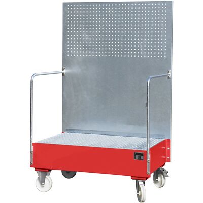 Eurokraftpro Mobile Auffangwanne - Stahl, Rot Eurokraftpro Mobile Auffangwanne - Stahl, Rot