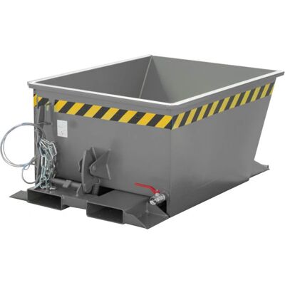 Eurokraft Pro Conteneur à Déchets - 0,3m³, Gris, Acier, Sécurisé Eurokraft Pro Conteneur à Déchets - 0,3m³, Gris, Acier, Sécurisé