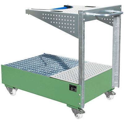 Cubeta de captación móvil KaiserKraft con paneles perforados - 200L Verde Cubeta de captación móvil KaiserKraft con paneles perforados - 200L Verde