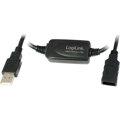 LogiLink USB Verlängerungskabel - 20 M - Aktives Signalregeneration - Schwarz LogiLink USB Verlängerungskabel - 20 M - Aktives Signalregeneration - Schwarz