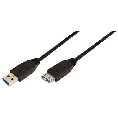 LogiLink 2m USB A - USB A 3.0 F/M Kabel - Schwarz LogiLink 2m USB A - USB A 3.0 F/M Kabel - Schwarz