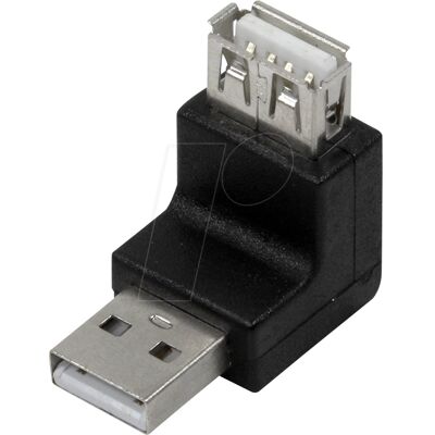 Logilink USB 2.0 Adapter - Male/Female, Black Logilink USB 2.0 Adapter - Male/Female, Black