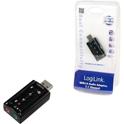 Placa de Som USB LogiLink UA0078 7.1 - Suporte Som Surround Placa de Som USB LogiLink UA0078 7.1 - Suporte Som Surround