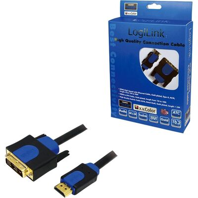 LogiLink HDMI DVI Adapterkabel 1m - Video Kabel LogiLink HDMI DVI Adapterkabel 1m - Video Kabel