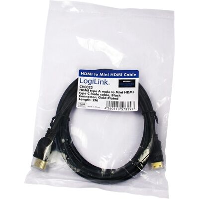 LogiLink HDMI Kabel - 2m - Schwarz - Hochgeschwindigkeit mit Ethernet LogiLink HDMI Kabel - 2m - Schwarz - Hochgeschwindigkeit mit Ethernet