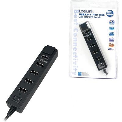 LogiLink USB 2.0 7-portowy hub z włącznikiem - USB Hub LogiLink USB 2.0 7-portowy hub z włącznikiem - USB Hub