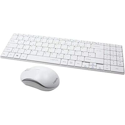 Clavier Sans Fil LogiLink - RF Wireless - Blanc - Souris incluse - Type de produit Clavier Sans Fil LogiLink - RF Wireless - Blanc - Souris incluse - Type de produit