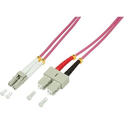 LogiLink Lila OM4 Glasfaserkabel - LC auf SC - 15m LogiLink Lila OM4 Glasfaserkabel - LC auf SC - 15m