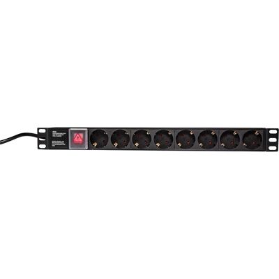 LogiLink PDU8C01 Stromverteiler - 8 Steckdosen - 1U - Schwarz LogiLink PDU8C01 Stromverteiler - 8 Steckdosen - 1U - Schwarz