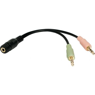 LogiLink CA0020 Audio Kabeladapter - 15cm, Schwarz LogiLink CA0020 Audio Kabeladapter - 15cm, Schwarz