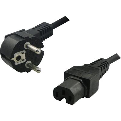 Câble d'alimentation LogiLink - 90° IEC C15 - Noir - 2m Câble d'alimentation LogiLink - 90° IEC C15 - Noir - 2m