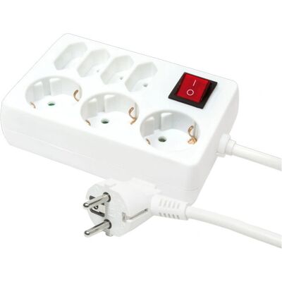 LogiLink LPS210 Mehrfachsteckdose - 7 Anschlüsse, 5m, Weiß LogiLink LPS210 Mehrfachsteckdose - 7 Anschlüsse, 5m, Weiß