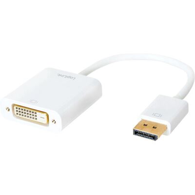 Adaptador DisplayPort a DVI blanco de LogiLink Adaptador DisplayPort a DVI blanco de LogiLink