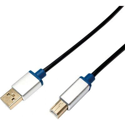 LogiLink 2m USB 2.0 A auf B Kabel - Schwarz LogiLink 2m USB 2.0 A auf B Kabel - Schwarz