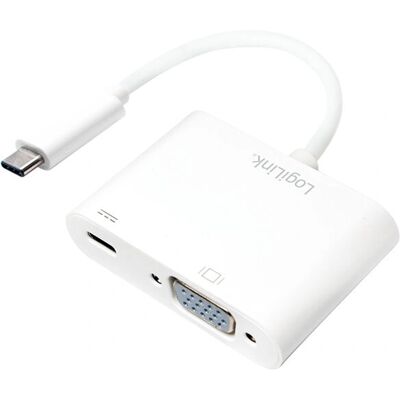 Adattatore USB-C a VGA di LogiLink - 1080p - Bianco Adattatore USB-C a VGA di LogiLink - 1080p - Bianco