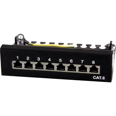 LogiLink NP0017B Patch Panel - 8 portar, metall, svart LogiLink NP0017B Patch Panel - 8 portar, metall, svart