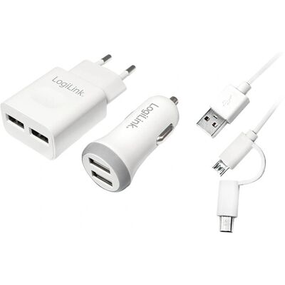LogiLink PA0137 Weiß Ladegerät - Auto, Smartphone, Tablet LogiLink PA0137 Weiß Ladegerät - Auto, Smartphone, Tablet