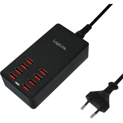 LogiLink PA0140 USB Oplaadstation - 8 Poorten - Zwart LogiLink PA0140 USB Oplaadstation - 8 Poorten - Zwart