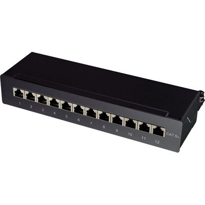 LogiLink NP0019B 12-poorten CAT 6a Patch Panel - Staal LogiLink NP0019B 12-poorten CAT 6a Patch Panel - Staal