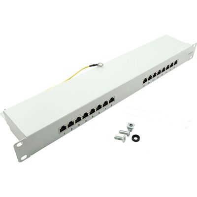 LogiLink NP0056 Lichtgrijs Rack Patch Panel 16 Poorten LogiLink NP0056 Lichtgrijs Rack Patch Panel 16 Poorten