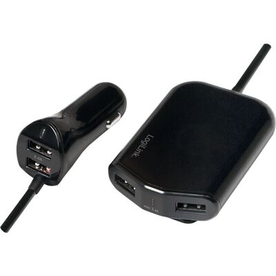 LogiLink PA0149 Auto-Ladegerät - 4 USB-Ports, 24W, Schwarz LogiLink PA0149 Auto-Ladegerät - 4 USB-Ports, 24W, Schwarz
