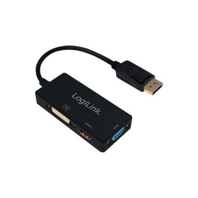 LogiLink 4K DisplayPort DVI/HDMI/VGA Adapter - Schwarz LogiLink 4K DisplayPort DVI/HDMI/VGA Adapter - Schwarz